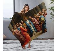 DRPZ Personalized Baby Blanket A Group Of People In Ancient Robes Gather Around A Central Figure Flannel Blanket Plush Blanket Easter Throw Blanket(150x200cm)
