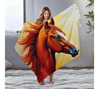 DRPZ Small Blanket A Majestic Horse With Flowing Mane Flannel Blanket Blanket Queen Size Easter Throw Blanket(127x100cm)
