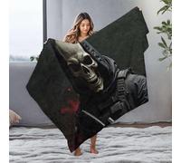 DRPZ Small Blanket Skull Soldier With Weapon Flannel Blanket Blanket Queen Size Easter Throw Blanket(127x100cm)
