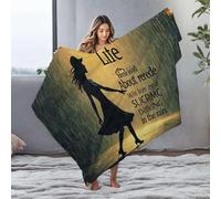 DRPZ Soft Blanket Life Is About Finding Joy In The Rain Flannel Blanket Blanket Queen Size Throw Blanket For Couch(125x150cm)