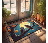 DRPZ Stuff For Boys Room Two Owls Perched Under A Full Moon Doormat Bar For Man Cave Fall Welcome Mats Outdoor(65X90CM)