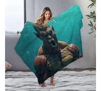 DRPZ Throw Blanket For Bed A Muscular Green-Skinned Creature With Sharp Teeth Is Emerging From The Water Flannel Blanket White Blanket Throw Blanket For Couch(150x200cm)