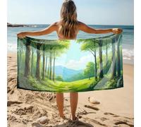 DRPZ Towels For Bathroom A Serene Forest Path Leads To Distant Mountains Bath Towel Cooling Towels Bath Towels
