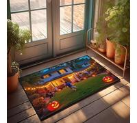 DRPZ Welcome Doormat Outdoor Entrance Hello Halloween Pumpkins Light Up A Front Yard Doormat Outdoor Porch Decor Cool Room Accessories For Teen(50X80CM)