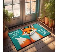 DRPZ Winter Doormat Outdoor Fox Laughs At Self-Talk Doormat Basement Decor Home Goods(50X80CM)