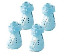 Drqzwp Dog Shoes for Hot Pavement,Non-Slip Waterproof Breathable Easy to Clean Put On and Take Off Dog Boots, Glow-in-the-dark, Paw Protector for Hot Summer Roads Winter Snow (Blue, 3)