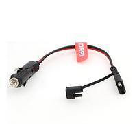 DRRI 16AWG 12V Car Cigarette Lighter to SAE Quick Release Adapter Extension Charging Cable with Fuse and LED Light for Solar Battery