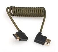 DRRI 8K/60Hz 4K/120Hz HDMI 2.1 Braided Cable for Sony FX3 Canon C100 C200 C300 BMPCC4K Panasonic Lumix S5I Camera to Portkeys SmallHD Monitor Left Right Angle Coiled