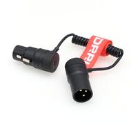 DRRI Audio Cable for Sound Devices 633, 688, 788T, 302, 552,Zaxcom Device,MKE 600 and Sony PWX-Z150 Low-Profile Right Angle 3Pin XLR Male to 3Pin XLR Female Colied