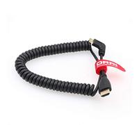 DRRI Left Angle Mini HDMI to HDMI Spring Cable 1080P for Sony CX7 / Sony SR7E / Atomos Shogun Monitor (Left Angle)