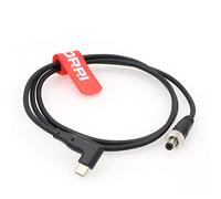 DRRI Locking 5.5 X2.1mm DC to Right angle USB-C PD Fast Charging 12V Power Cable for Atomos Ninja V Monitor/Zwo ASI Cooled Cameras