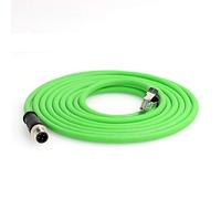 DRRI M12 4pin D-Code Male to RJ45 Waterproof Ethernet Shielded Cable for Industrial Ethernet Applications (5M)