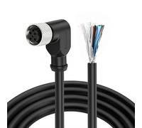 DRRI M12 Sensor Connector Right Angle 5pin A Code Female Molded to Single End Industrial Cable for Automated Industrial Sensor Connections
