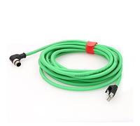 DRRI Right Angle M12 4pin D-Code Male to RJ45 Waterproof Ethernet Shielded Cat5E Cable for Industrial Ethernet Applications