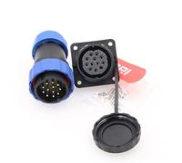 DRRI SD28 12Pin Square Flange Waterproof IP68 Aviation Quick Detach Bulkhead Male Plug female Socket with screws for LED Panels