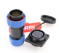 DRRI SD28 26Pin Square Flange Waterproof IP68 Aviation Quick Disconnect Bulkhead Male Plug female Socket with screws for Industrial Control Systems