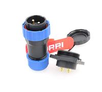 DRRI SD28 2Pin Square Flange Waterproof IP68 Aviation Quick Disconnect Bulkhead Male Plug female Socket with screws for LED Panel Screens