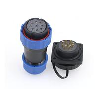DRRI SD28 2Pin Square Flange Waterproof IP68 Quick Disconnect Aviation Electric Circular Threaded Bulkhead Connector with 4-screws for LED Panel Screens