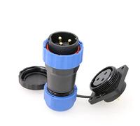 DRRI SD28 3Pin Square Flange Waterproof IP68 Aviation Threaded Bulkhead Male Plug female Socket with screws for LED Panel Screens