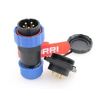 DRRI SD28 5Pin Square Flange Waterproof IP68 Quick Disconnect Aviation Electric Circular Threaded Bulkhead Connector with screws for LED Panel Screens