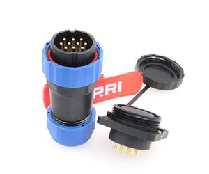 DRRI SD28 9Pin Square Flange Waterproof IP68 Aviation Quick Disconnect Bulkhead Male Plug female Socket with screws for e-bike Wheel Disconnt