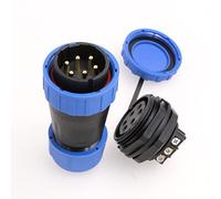 DRRI TY28 380V 25A High Voltage Solder-Free Waterproof Screw Crimp Rear Nut Panel Mount Connector 6Pin Male Plug Female Socket
