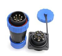 DRRI TY28 380V 25A High Voltage Solder-Free Waterproof Screw Crimp Square Panel Mount Connector 7-Pin for Camper Van Truck Power