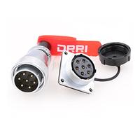 DRRI WEIPU Heavy Duty WS28 7-Pin Metal Aviation Circular Bulkhead Connector Male Plug Female Socket for Industrial Control Systems.