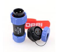 DRRI Weipu SP21 2 Pin Rear-nut Mount IP67 IP68 Waterproof Quick Connect ower Cable Connector for BLUETTI AC200MAX Portable Power Station