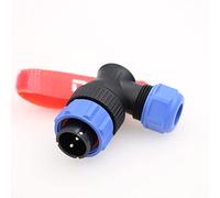 DRRI Weipu SP21 2-Pin Right Angle Waterproof Aviation Circular Connector 12V DC 30A Plug for BLUETTI AC200MAX Portable Power Station