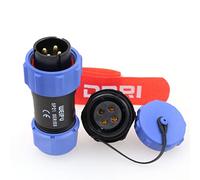 DRRI Weipu SP21 4Pin Rear-nut Mount Waterproof Quick Connect Power Cable Connector for LED/Lighting