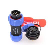 DRRI Weipu Threaded Coupling SP21 7Pin Rear-nut Mount Waterproof Quick Connect Plastic Connector for LED Lights