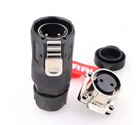 DRRI XHE28 Series 2pin Waterproof Connector IP65/ IP67 Quick-Connect 30A 308V Male and Female RV Solar Port Connector (2-Pin 30A 308V)