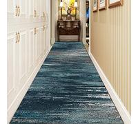 DRSFF Blue Hallway Runner Rug, Washable Vintage Narrow Carpet Runners for Living Room Bedroom Very Long Non Slip Kitchen Stair Hall Door Floor Mats Soft Durable (Size : 80x200cm/2.6ftx6.6ft)
