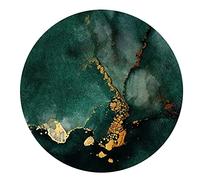 DRSFF Nordic Round Area Rugs for Living Room Bedroom 80cm 100cm 120cm 140cm 160cm 180cm 200cm Carpet Circular Hanging Basket Mat Green Black Gold (Size : Diameter 180cm/5.9ft)