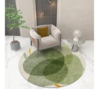 DRSFF Nordic Round Area Rugs Green Carpet Living Room Bedroom Coffee Table Washable Short-Pile Carpet Floor Mats 80cm 100cm 120cm 140cm 160cm 180cm (Size : Diameter 160cm/5.2ft)