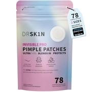 DRSK1N Invisible PRO Hydrocolloid Pimple Patches, 78 Count - 2 Sizes - Ultra Thin Acne Spot Treatment Patches with Tea Tree Oil, Face & Body, Korean Made, Dermatologist Recommended