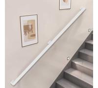 Drsyffsup Modern Stair Handrail, 30cm-600cm Metal Wrought Iron Hand Railing for Stairs, Comfortable Barrier-Free Stair Handrails, Durable Metal Staircase Handrail Guardrail, White(9.2ft/2.8m)