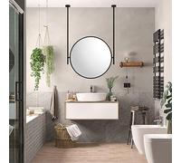Drsyffsup Wall Mirror for Bathroom, Round Ceiling Hanging Mirror for Makeup Vanity Shaving, Floating Bathroom Mirror for For Home Or Hotel Mount Vertical (Size : Diameter-50CM/19.7INCH)