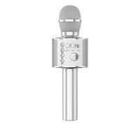 DRSYXCS Kid's Wireless Karaoke Microphone 3-in-1 Portable Handheld Bluetooth Mic Speaker Player Recorder with Voice Changer Singing Toys for Boys Girls Adults Christmas Birthday Gift (Silver)