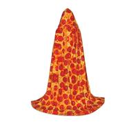 DRTGEDS 3D Pepperoni Pizza Costume Halloween Cloak Hooded Cloak Must-Have Carnival Accessory