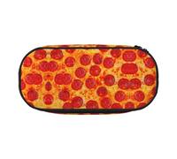DRTGEDS 3D Pizza Pepperoni Case for Men Women Portable Aesthetic Pencil Bag Aesthetic Zipper Boxes for Office Organizer, black 1, One Size, Art Deco