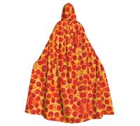 DRTGEDS 3D Pizza Pepperoni Halloween Tablecloth, Cosplay Costume Cape Hooded Cloak Adult Robe for Men and Women