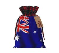 DRTGEDS Australian Flag 1 Pcs Christmas Drawstring Gift Bag 4.7 x 6.9 Inch For Gift Present Holiday Party Packaging