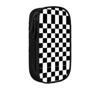 DRTGEDS Black And White Plaid Cute Pencil Case, Aesthetic Pen Pouch, Colored Pencil Bag With Zipper, Kawaii Stationery Storage