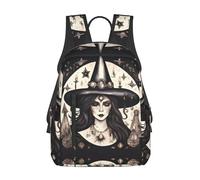DRTGEDS Black Marble Texture Gold Backpacks Lightweight With 1 Main Compartment, Shoulder Rucksack Carry-On, Magic Witch Witchcraft Bohemian, One Size