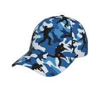 DRTGEDS Blue Camouflage Print Baseball Cap Unisex Twill Pattern Adjustable Summer Baseball Cap for Men Women, Black/White, One Size