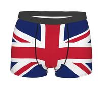 DRTGEDS British flag Men's 1 Pack Stretch Boxer Brief,Moisture-Wicking Underwear, Black, Large
