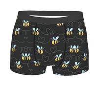 DRTGEDS Bumble Bees Boxer Briefs, Moisture Wicking & Breathable,Underwear for Men, Black, Medium