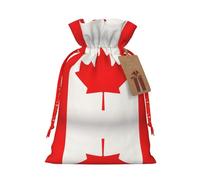 DRTGEDS Canadian Flag 1 Pcs Christmas Drawstring Gift Bag 4.7 x 6.9 Inch For Gift Present Holiday Party Packaging
